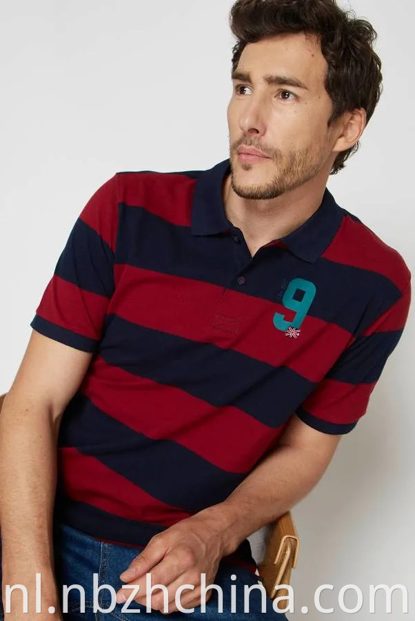 Mens Casual Yarn Dye Stripes Polo